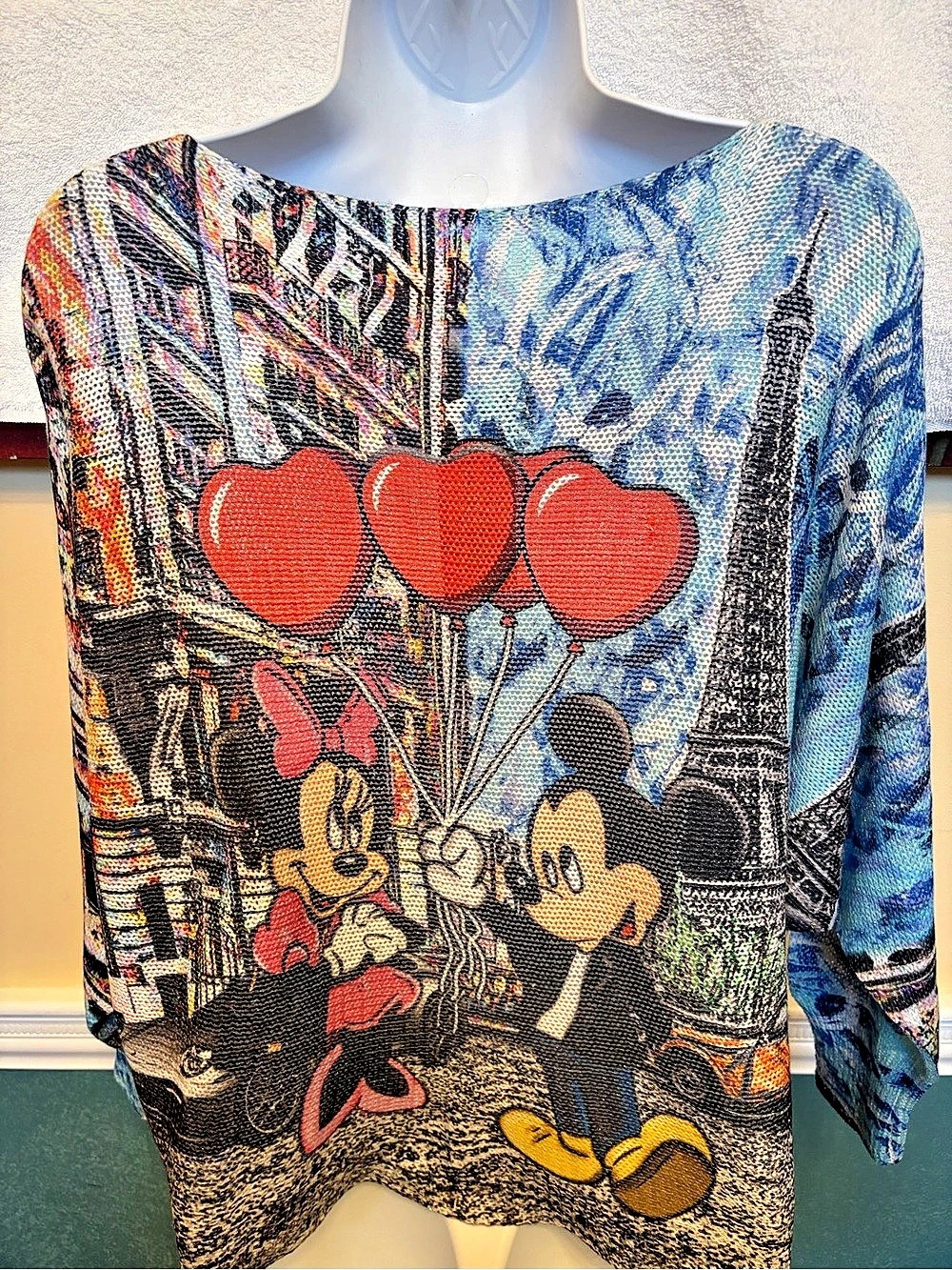 Free People Disney Mickey & Minnie Sweater Blue Size large NWT